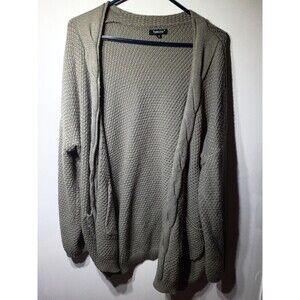 Traleubie Olive Green Loose Casual Open Front Sweater w/Pockets Size 1X